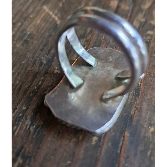 Vintage Old Pawn Green Turquoise Sterling Silver Ring size 9.25 - Picture 5 of 11